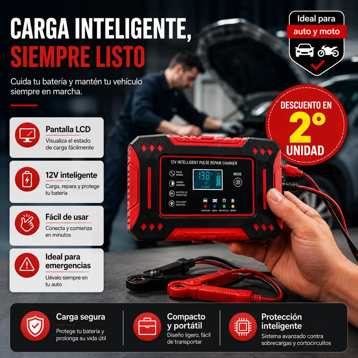 POWERCELL- AUTO-CARGADOR DE BATERIAS PARA AUTO