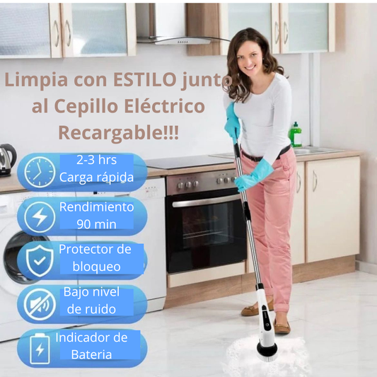 Cepillo Eléctrico Recargable Para Limpieza