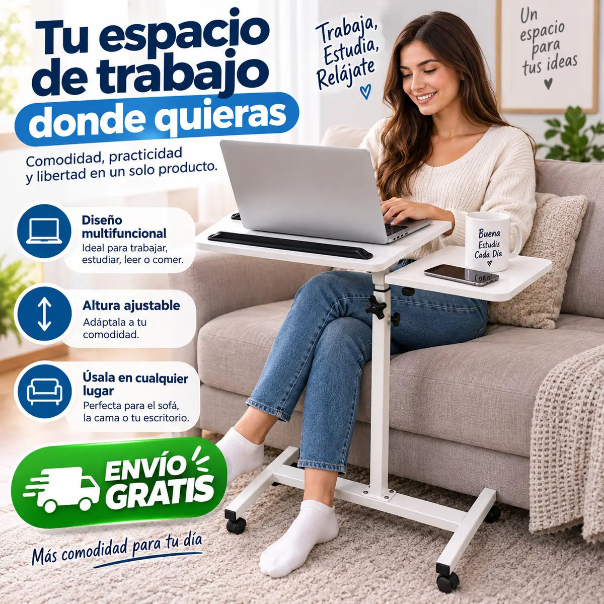 RollDesk Pro - Trabaja Cómodo en Cualquier Lugar