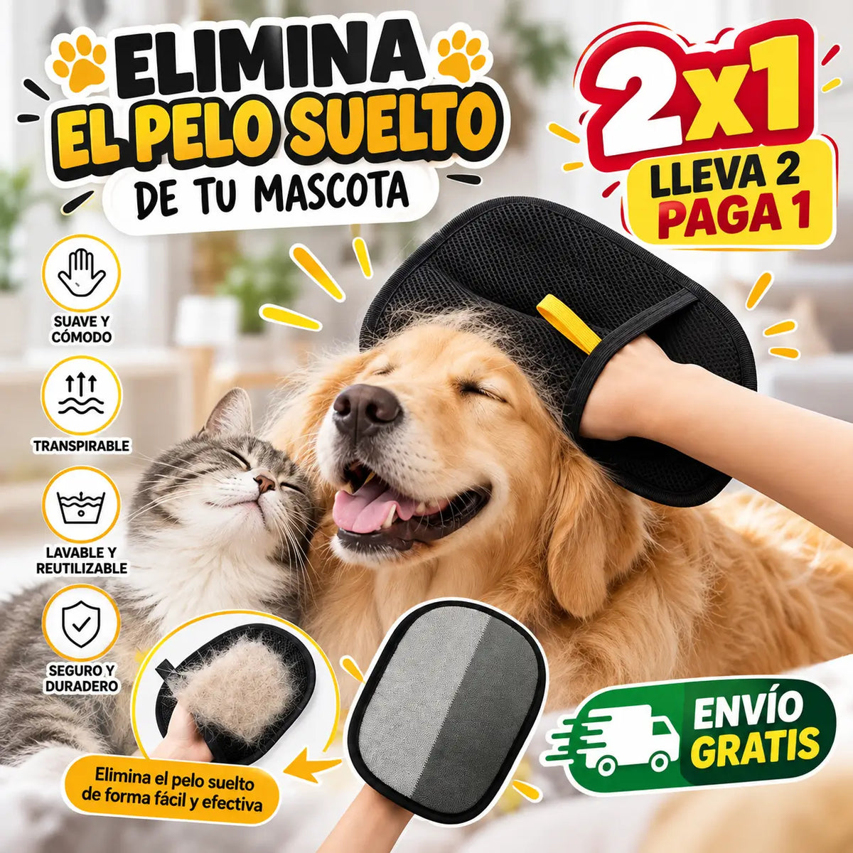 FurLift Pro 2X1 - Pelo de Mascota Fuera en Segundos