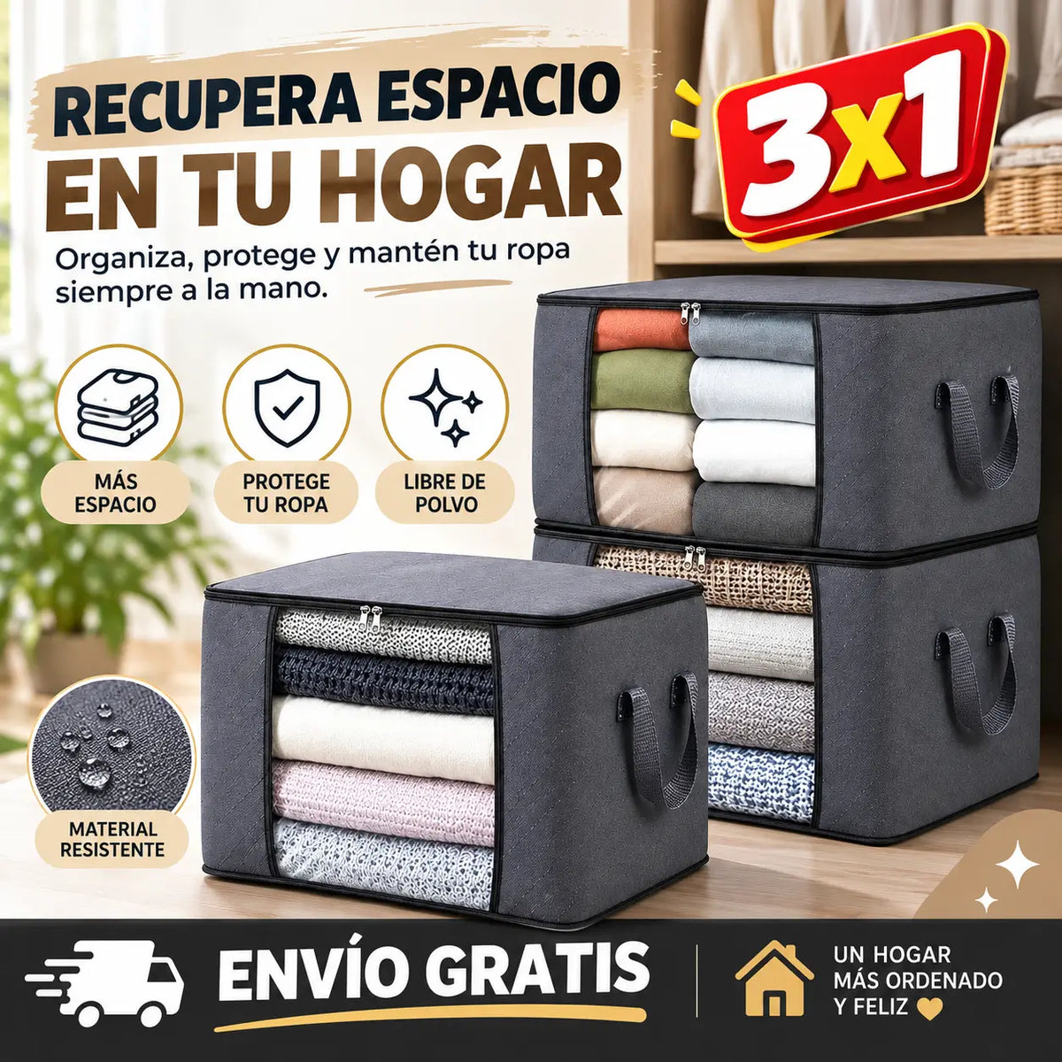StoraBag 3X1 - Ropa Guardada y a la Vista