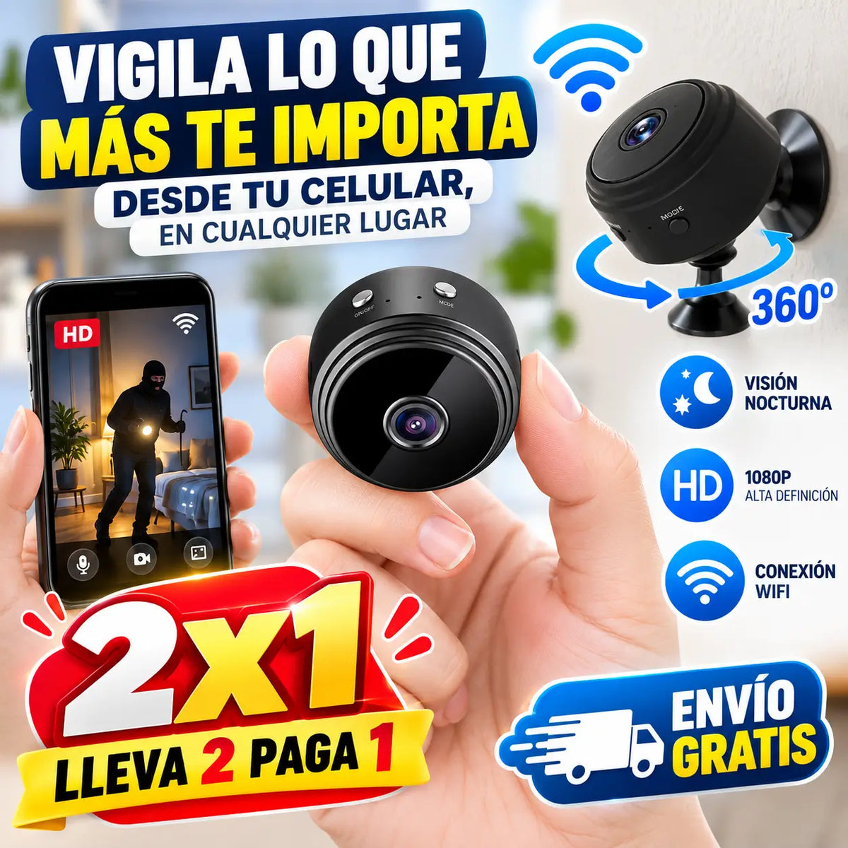 NanoWatch Cam 2X1 - Vigila Tu Hogar Desde Donde Estés