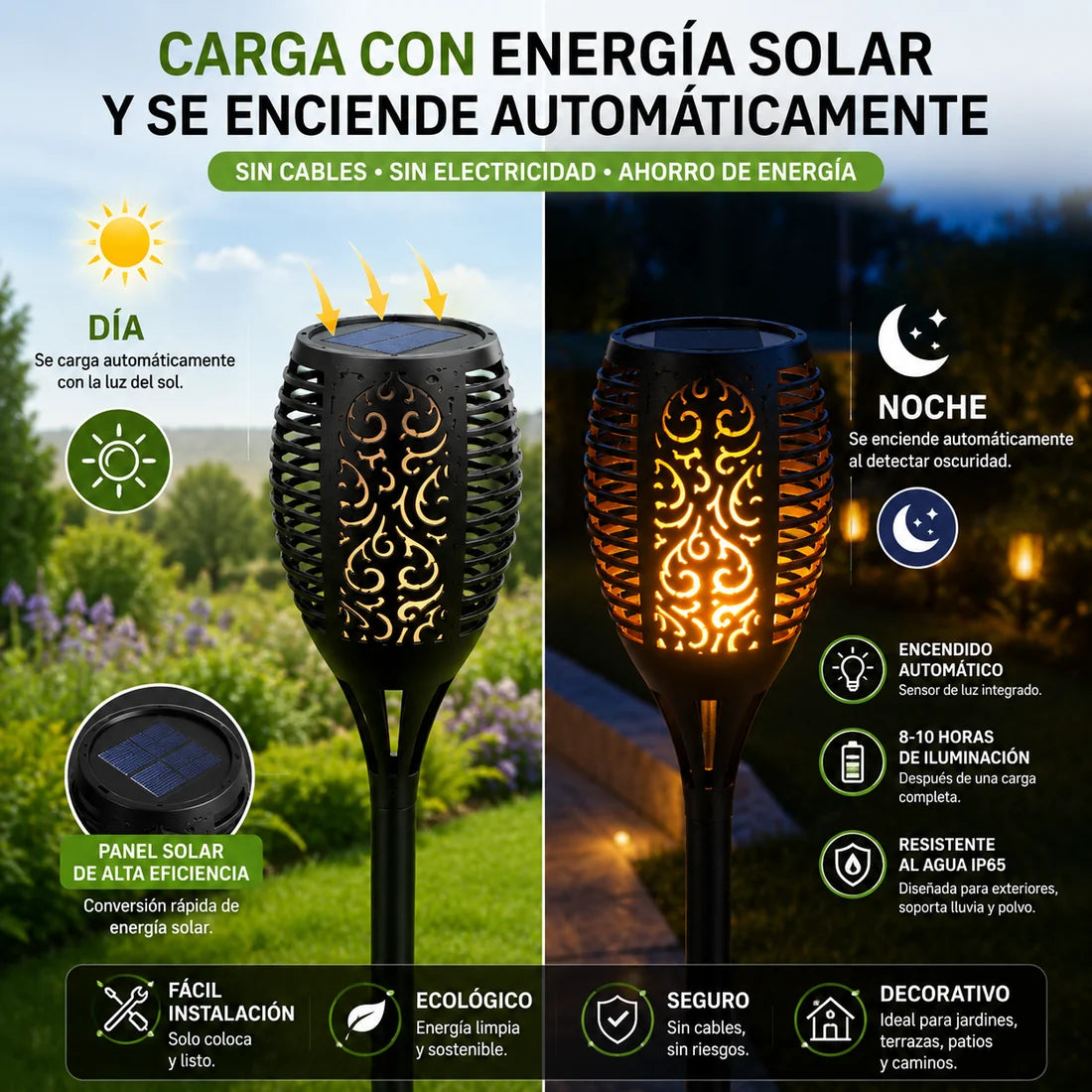 SolarTorch 4 - Ambiente Cálido Sin Cables