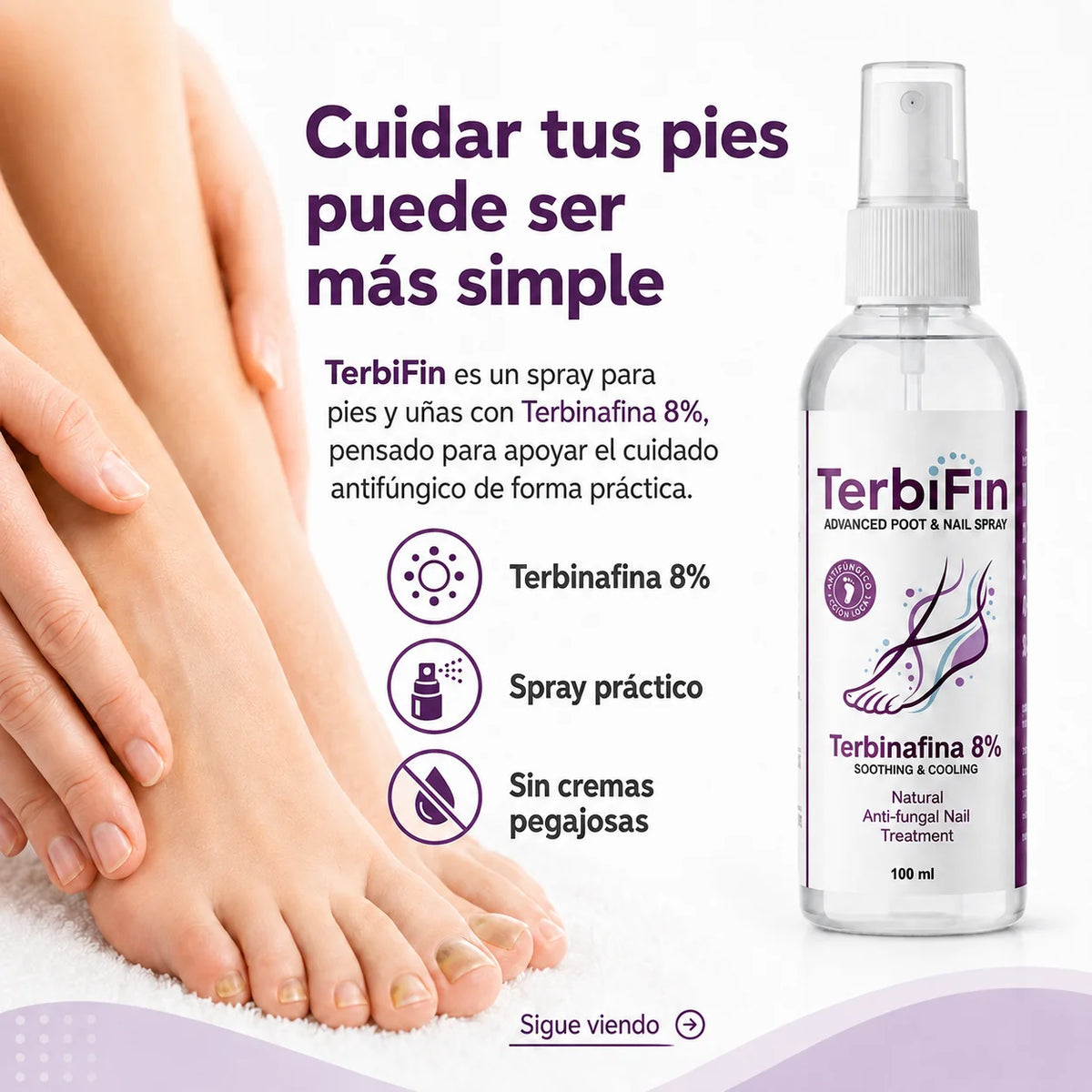 TerbiFin Spray 8% 2X1 - Pies Libres de Picazón y Olor