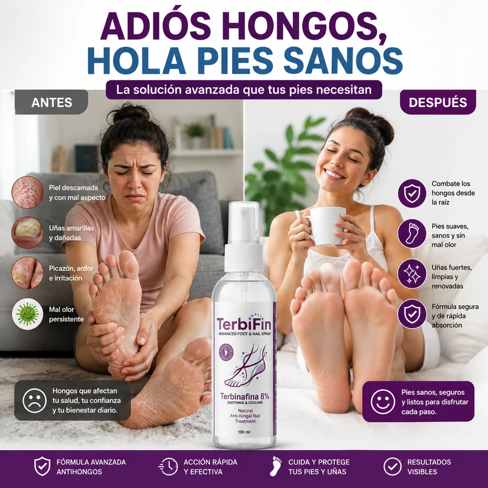 TerbiFin Spray 8% 2X1 - Pies Libres de Picazón y Olor
