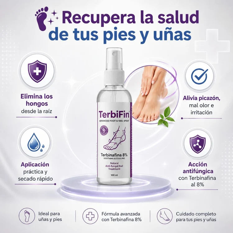 TerbiFin Spray 8% 2X1 - Pies Libres de Picazón y Olor