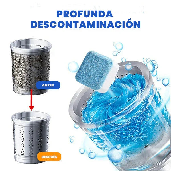 12 pastillas limpia lavadora