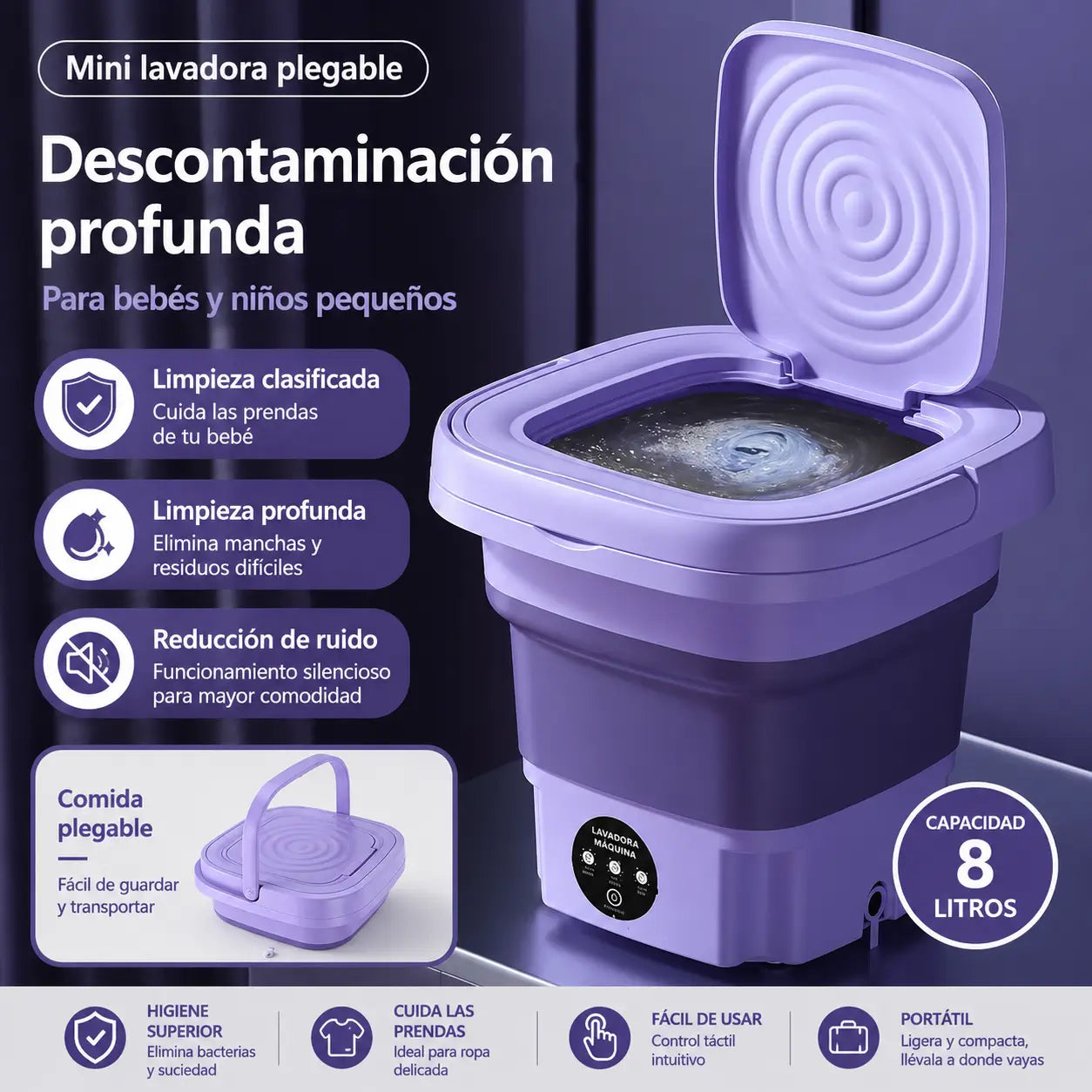 TurboWash Go - Mini Lavadora Portátil